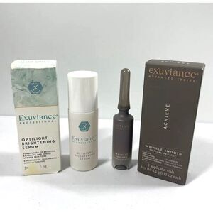 Exuviance Optilight Brightening Serum & 1 Wrinkle Smooth Topical Peptide NIB